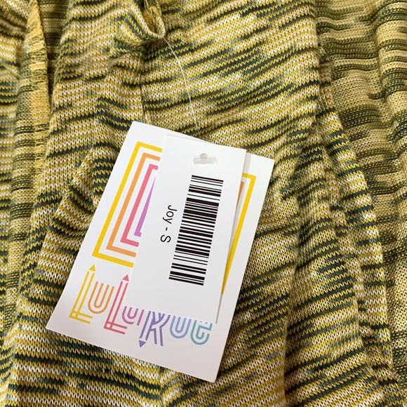 SzS Joy LulaRoe Green/Yellow Cardigan Vest NWT - Picture 7 of 7